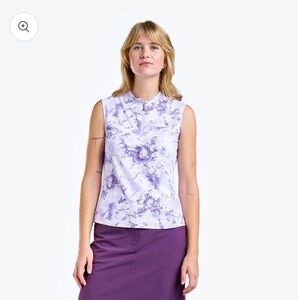 NWT NVO Linnea Mock Sleeveless Golf Polo in Lavender Size M